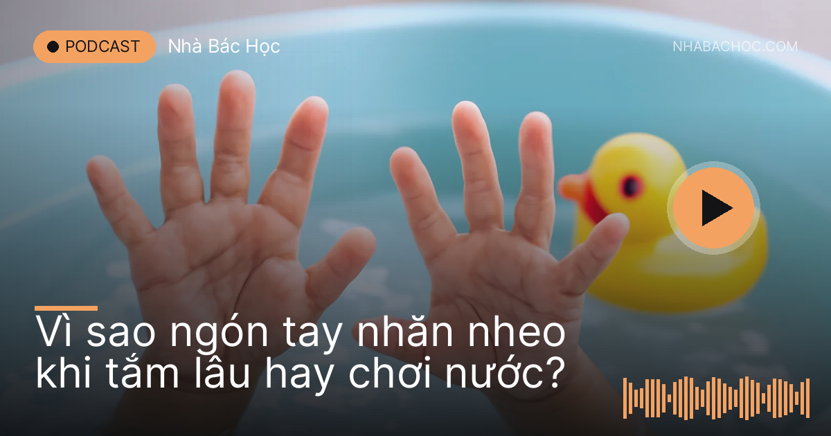 Hai bàn tay nhỏ nhăn nheo giơ lên trên mặt nước chậu tắm